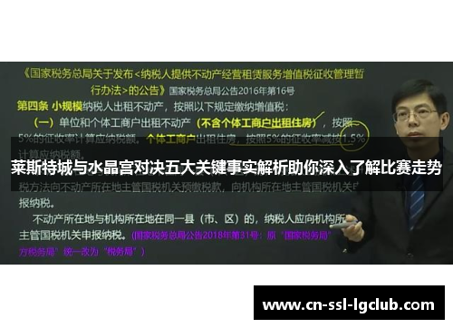 莱斯特城与水晶宫对决五大关键事实解析助你深入了解比赛走势